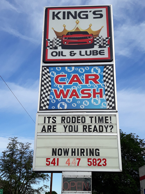 Oil & Car Wash Sign | King's Auto LLC